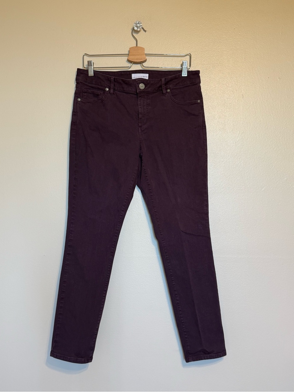 LOFT Skinny Jeans in Deep Plum